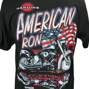 New VTG American Iron‎ Biker T Shirt Large Real Men